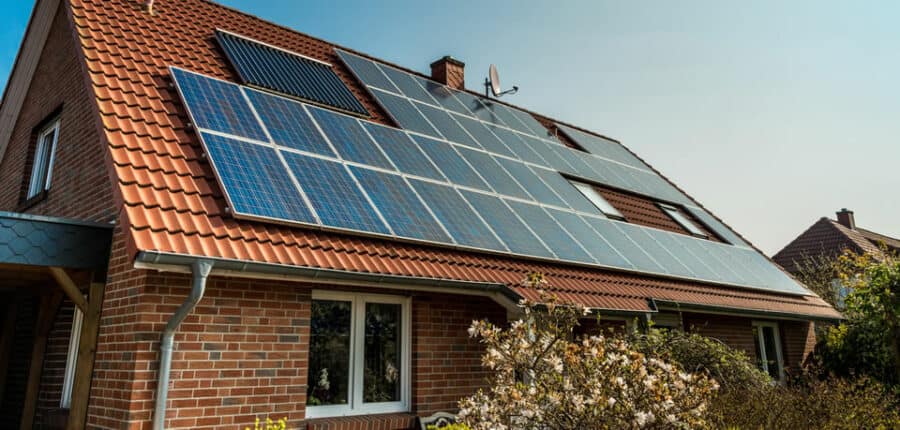 Houses with solar panels